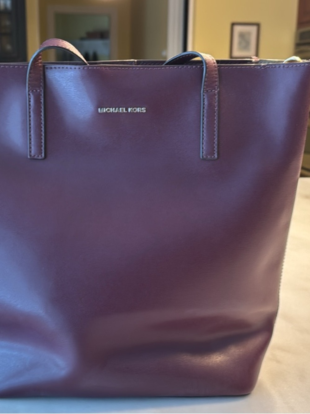 Michael Kors Plum Leather Tote Bag